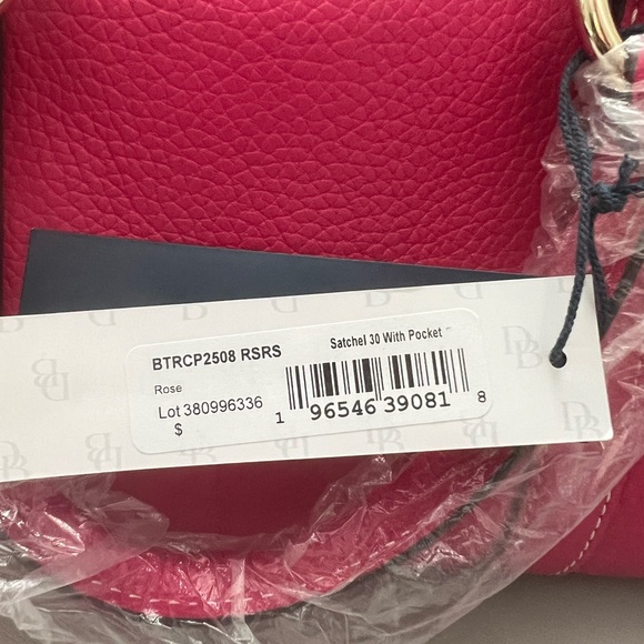 Dooney & Bourke Sorrento Satchel 30 with pocket  - Rose - Picture 3 of 11